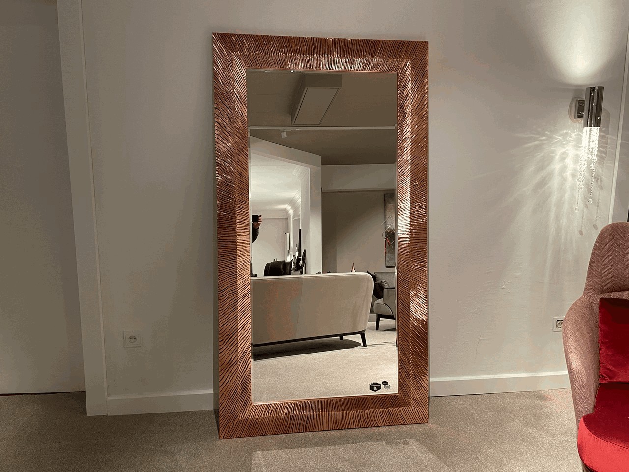 Deknudt Mirrors Groove Copper Spiegel Showroommodel 1